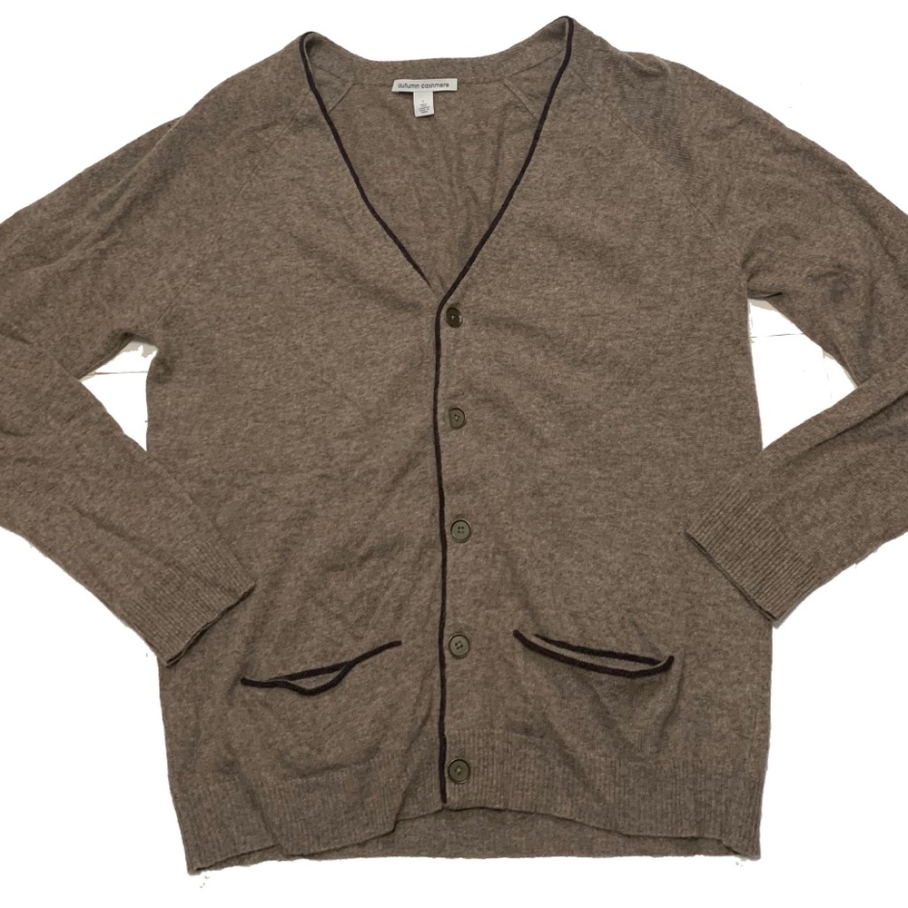 L / Autumn Cashmere Tan Cardigan Sweater